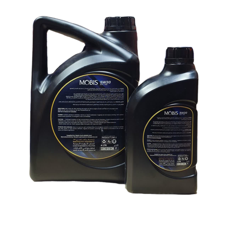 روغن موتور موبیس 5W30 API SN حجم 4 لیتر و 1 لیتری کوچک ساخت امارات
