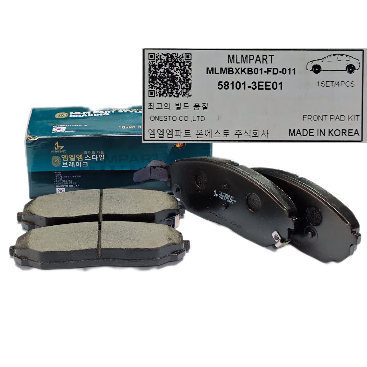 لنت ترمز جلو MLM Part Style Braking کد فنی 581013EE01 مناسب کیا سورنتو 2002 تا 2009